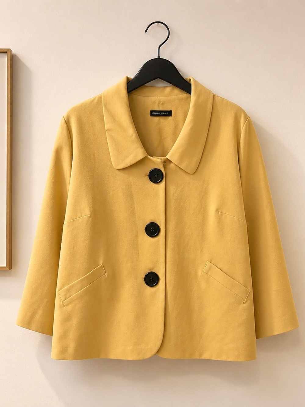 Courtenay Mustard Yellow Single-Breasted Boxy Blazer